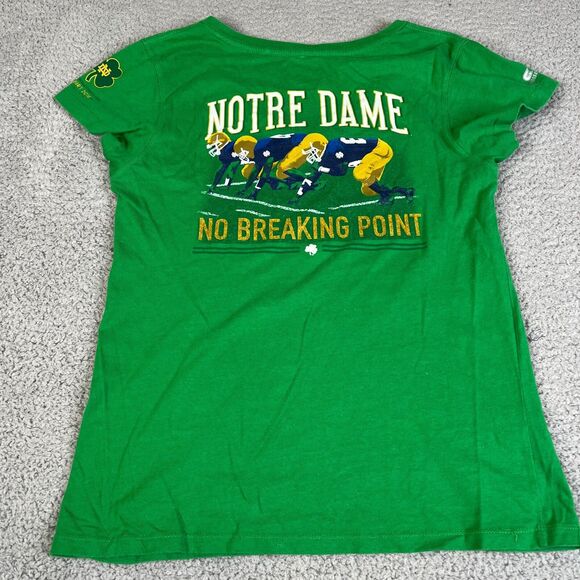Notre Dame T Shirt Women L Green Fighting Irish 2018 No Breaking Point 29 Years - Picture 6 of 11